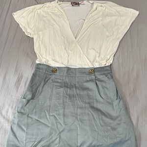 Juicy Couture Cream and Teal Skirt Dress